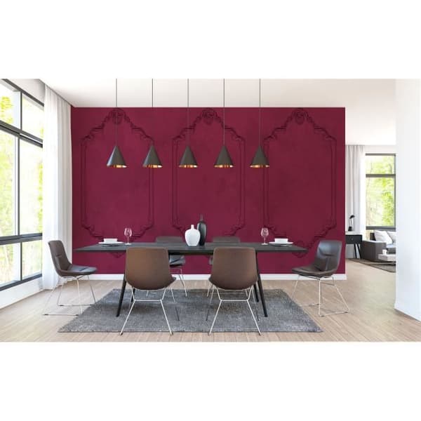 Barocktapet M1-No.60582 digitaltryck lila svart putsat tapet