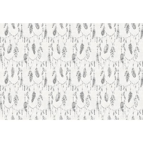 Feather Photo Wallpaper M1-No.60038 - Tadessi - Digitaltryck - Grå - Vit - Boho Style