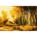 Miniatyrbild 1 av 3: Tapet målning M1-No.60140 digitaltryck gul orange träd natur