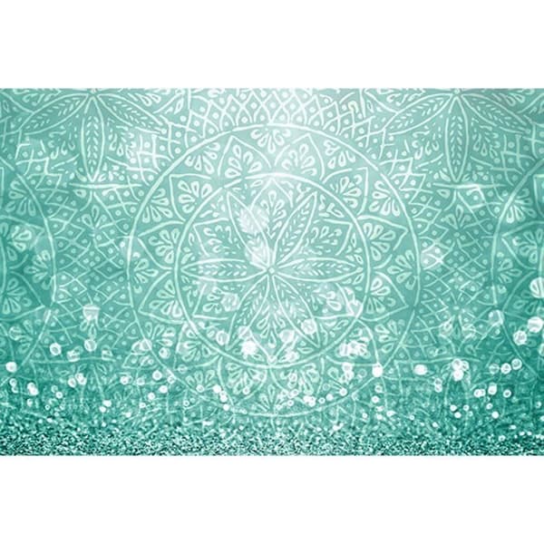 Orientalisk fototapet M1-No.60059 - Tadessi - Digitaltryck - Grön - Vit - Mandala