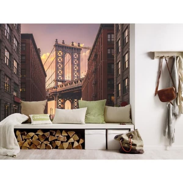 City Fototapet M1-No.60381 - Tadessi - Digitaltryck - Brun - Grå - Bridge - New York