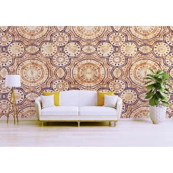 Oriental tapet M1-No.60347 Digital tryck Orange Blå