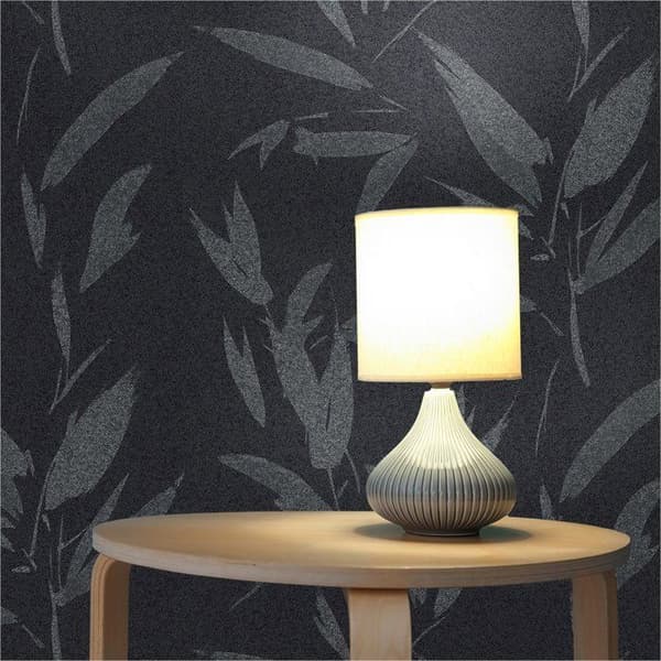 Tapet Småblad Enrico M1-No.3151 Antracit Natur Abstrakt Struktur