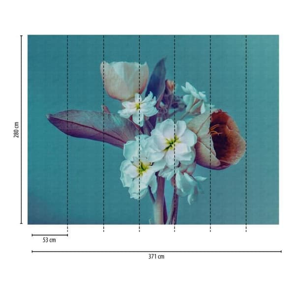 Fototapet Blommor M1-No.10294 - Tadessi - Digitaltryck - Blå - Lila - Hus på landet
