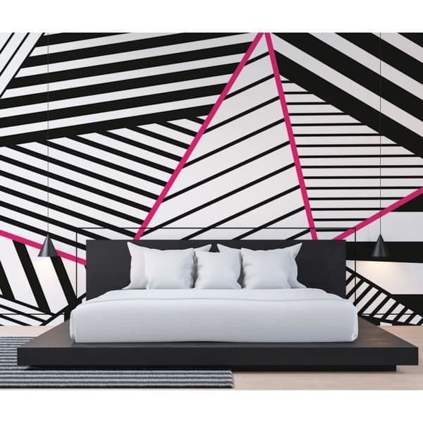 3D-tapet M1-No.60289 digitaltryck rosa vit abstrakt