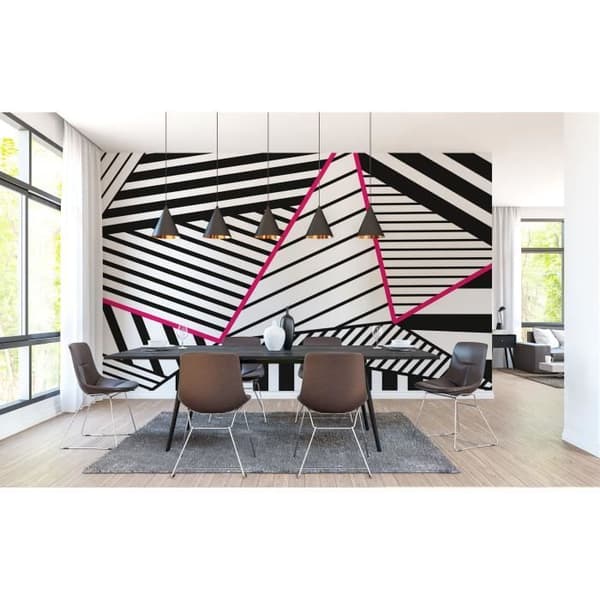 3D-tapet M1-No.60289 digitaltryck rosa vit abstrakt