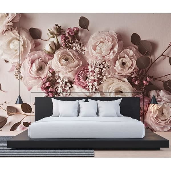 Fototapet Roses M1-No.61041 - Tadessi - Digitaltryck - Rosa - Vit - Blommor - Natur