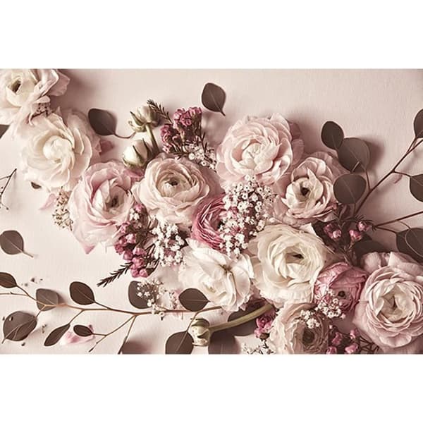 Fototapet Roses M1-No.61041 - Tadessi - Digitaltryck - Rosa - Vit - Blommor - Natur