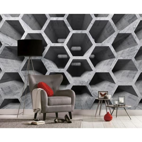 3D Fototapet M1-No.60437 - Tadessi - Digitaltryck - Grå - Svart - Betongimitation