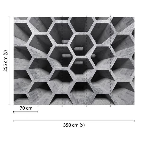 3D Fototapet M1-No.60437 - Tadessi - Digitaltryck - Grå - Svart - Betongimitation