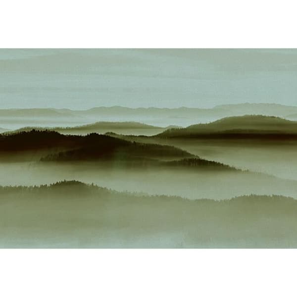 Tapet landskap M1-No.60846 digitaltryck grön blå berg