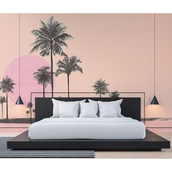 Palmträd Fototapet M1-No.61012 - Tadessi - Digitaltryck - Rosa - Beige - Strand