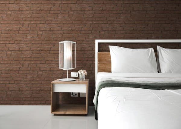 Tapet Pierre Tilo M1-No.3243 Brun Orange Sten Mur Tegel