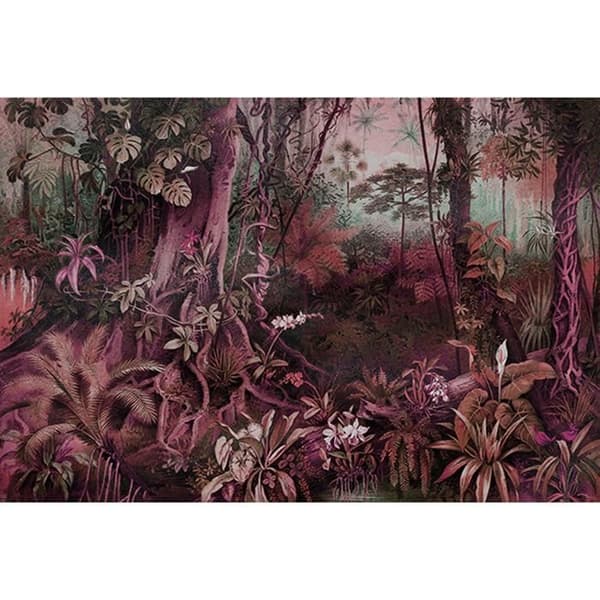 Tapet Skog M1-No.60622 Digitaltryck Lila Grön Dschungel