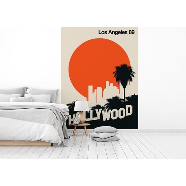 Tapet Skyline M1-No.61092 Digitalt tryck Orange Beige Hollywood Retro