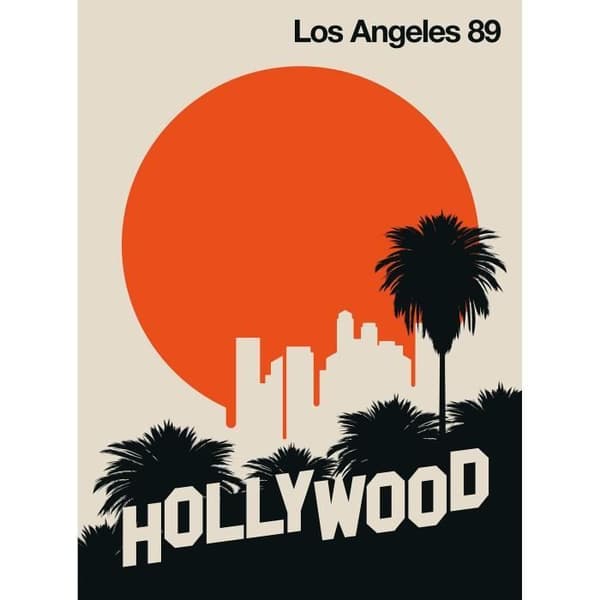 Tapet Skyline M1-No.61092 Digitalt tryck Orange Beige Hollywood Retro