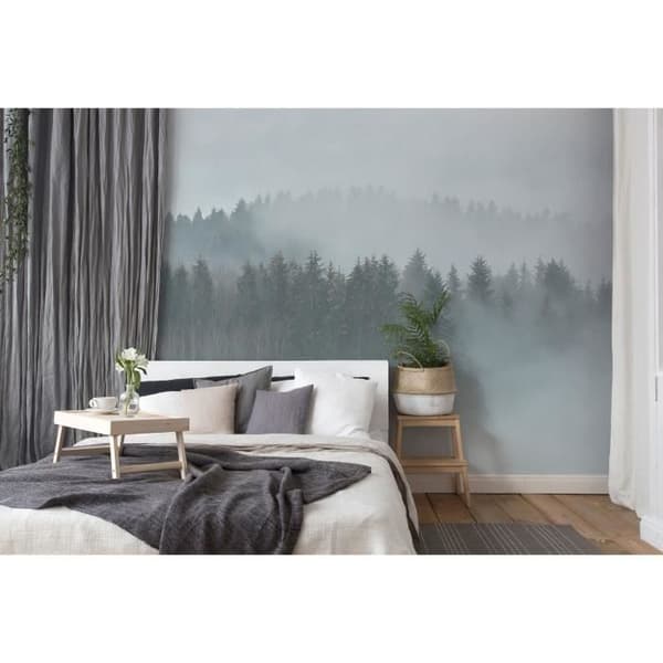 Skogsfototapet M1-No.60456 - Tadessi - Digitaltryck - Vit - Grön - Landskap - Träd