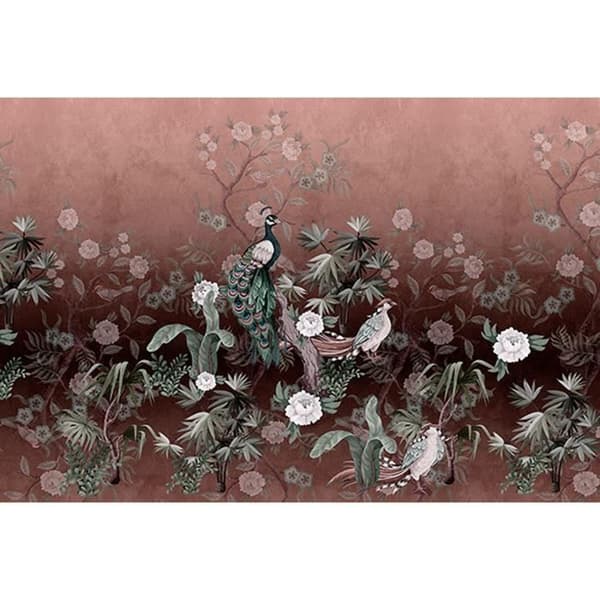 Fåglar Fototapet M1-No.61417 - Tadessi - Digitaltryck - Röd - Grön - Blommor - Natur