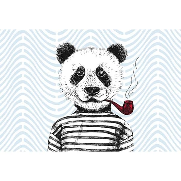 Papper med djur M1-No.60193 digitaltryck blå röd grafisk