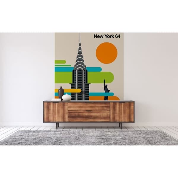 New York tapet M1-No.61101 flerfärgad digitaltryck beige Skyline