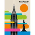 Miniatyrbild 1 av 3: New York tapet M1-No.61101 flerfärgad digitaltryck beige Skyline