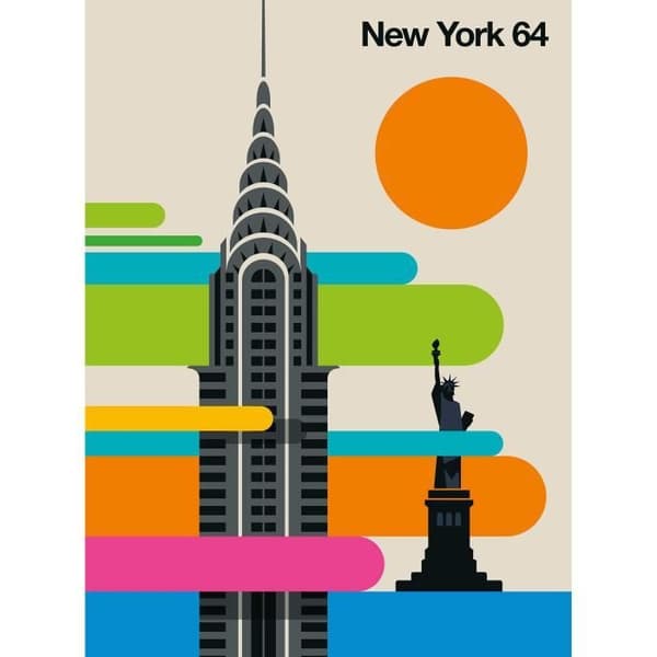 Fototapet New York M1-No.61101 - Tadessi - Digitaltryck - Färgglatt - Beige - Skyline