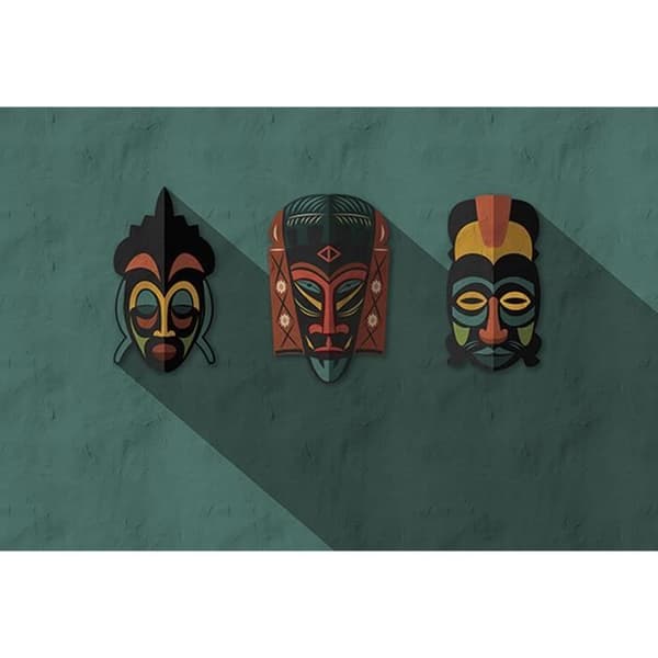 Oriental tapet M1-No.61396 Digitaltryck Blå Röd Afrikansk