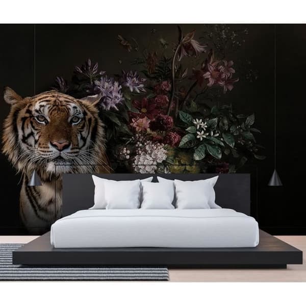 Fototapet Blommor M1-No.60711 - Tadessi - Digitaltryck - Svart - Brun - Tiger - Djur