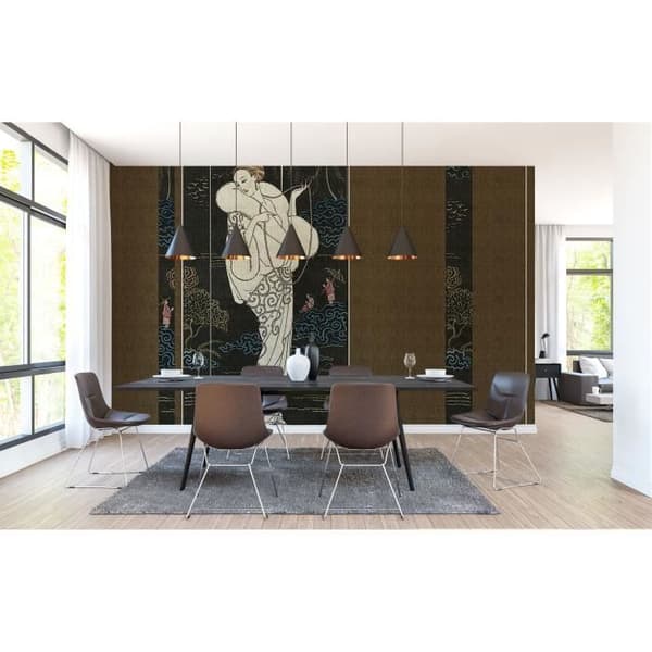 Tapet Wellness M1-No.61258 Digitaltryck Brun Svart Mosaikmålning