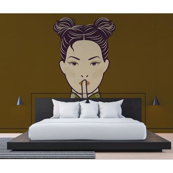 Kvinna Fototapet M1-No.60840 - Tadessi - Digitaltryck - Gul - Grön - Asiatisk
