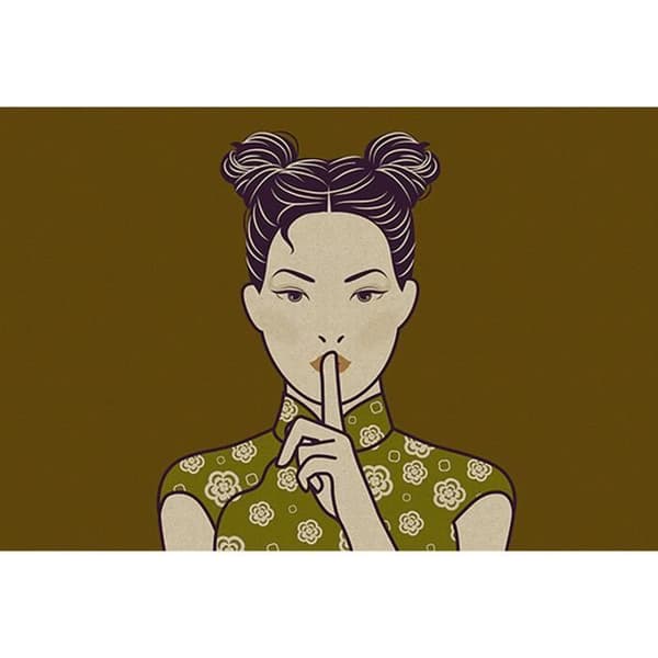 Kvinna Fototapet M1-No.60840 - Tadessi - Digitaltryck - Gul - Grön - Asiatisk