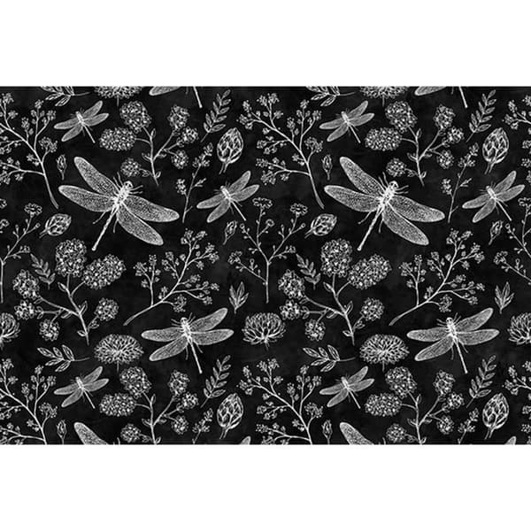 Fototapet Blommor M1-No.60524 - Tadessi - Digitaltryck - Vit - Svart - Svart-Vit - Blomsteräng