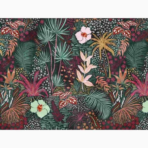 Jungle Photo Wallpaper M1-No.10298 - Tadessi - Digitaltryck - Grön - Röd - Botanisk