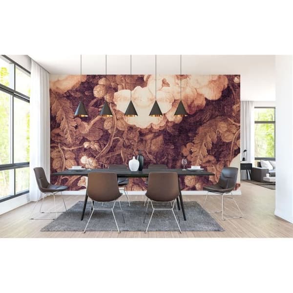 Tapet blommor M1-No.60018 digitaltryck orange vit natur rosor floral