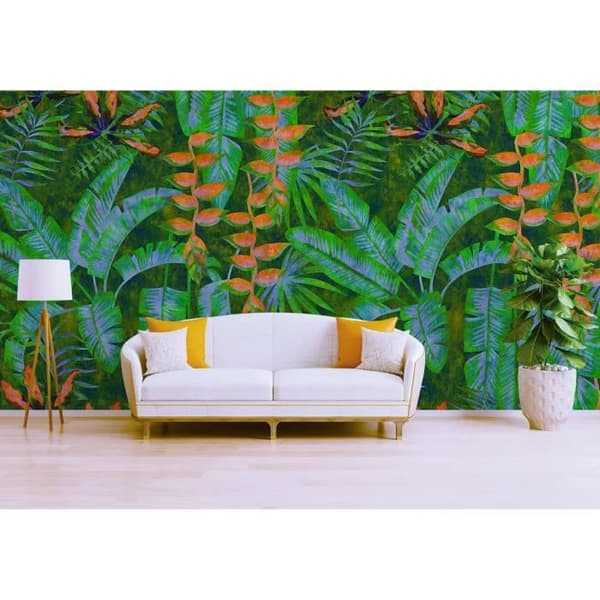 Jungle Photo Wallpaper M1-No.60965 - Tadessi - Digitaltryck - Grön - Orange - Växter