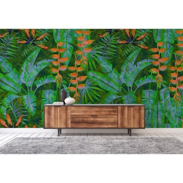 Jungle Photo Wallpaper M1-No.60965 - Tadessi - Digitaltryck - Grön - Orange - Växter