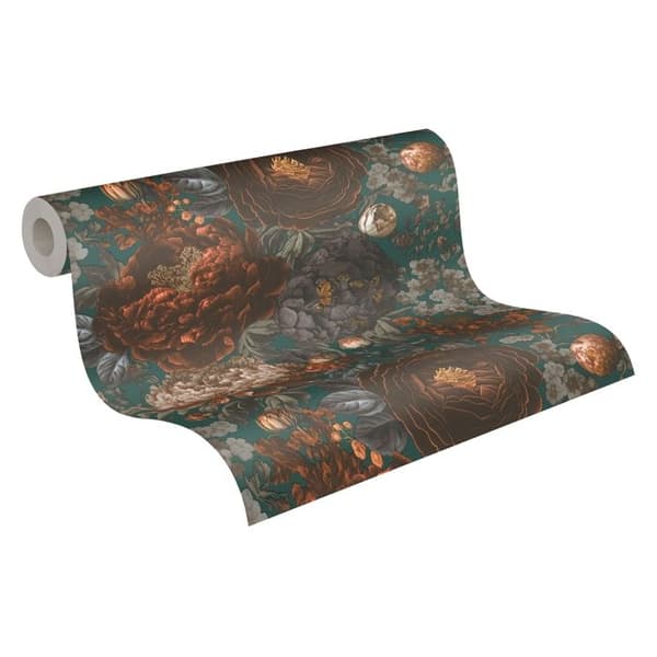Non-woven tapeter - grön - grå - Mönstrade tapeter - blommor / blommig - Michalsky 6 - A.S