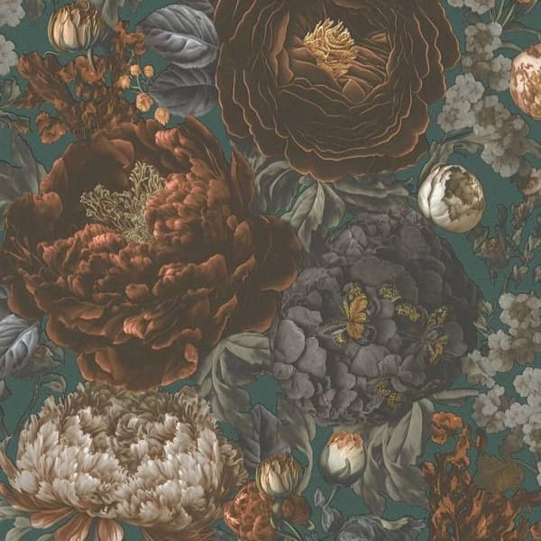 Non-woven tapeter - grön - grå - Mönstrade tapeter - blommor / blommig - Michalsky 6 - A.S