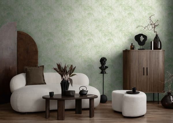 Non-woven tapet - ecru - grön - Mönstrade tapeter - blommor / blommig - Michalsky 6 - A.S