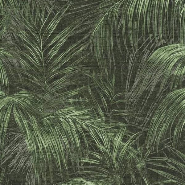 Non-woven tapet - grön - svart - Mönstrade tapeter - blommor / blommig - Michalsky 6 - A.S