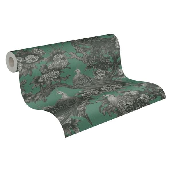 Non-woven tapeter - grå - grön - Mönstrade tapeter - blommor / blommig - Michalsky 6 - A.S