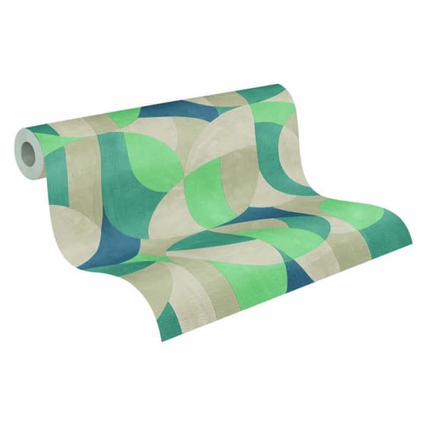Tapet non-vävt 399322 écru beige Blau blå grafisk French Affair A.S. Creation