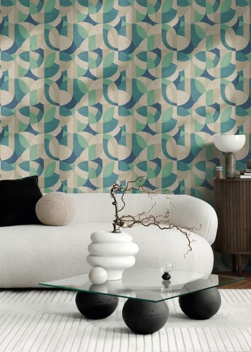 Tapet non-vävt 399322 écru beige Blau blå grafisk French Affair A.S. Creation