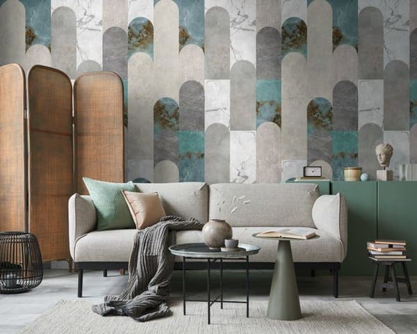 A.S. Creation Tapeter foto The Wall III 398341 Ett mönster per rulle Art déco Grå Blå