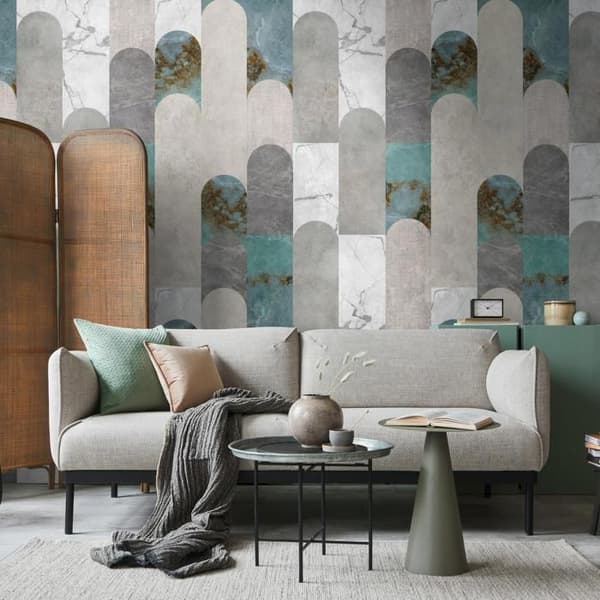 A.S. Creation Tapeter foto The Wall III 398341 Ett mönster per rulle Art déco Grå Blå