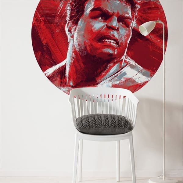Komar Tapet Fotografi Marvel Röda Hulk 125 x 125 cm Runt Väggklistermärke Non-Woven