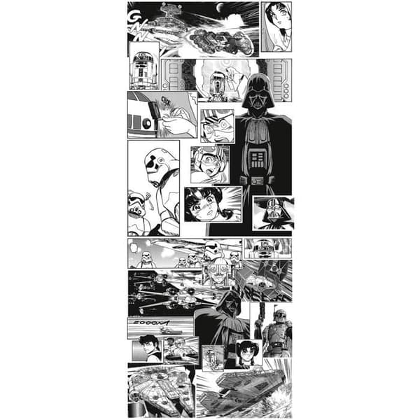 Komar Digitalt Tapet Foto Star Wars Manga BD i svart och vitt Dark Vador 250 x 100 cm non-woven