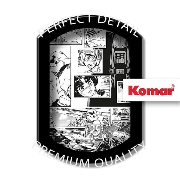 Komar Digitalt Tapet Foto Star Wars Manga BD i svart och vitt Dark Vador 250 x 100 cm non-woven