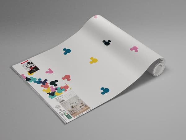 Tapet med Disney-motiv av Mickeys huvud 280 x 400 cm Non-woven Silhouette