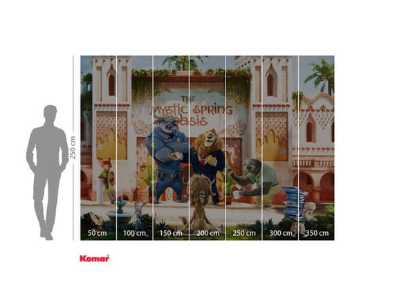 Komar Tapet Foto Disney Zootopia djur tjur lejon får 250 x 350 cm Non-woven